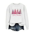 thumbnail image 4 of Pink Christmas Tshirts Shirts for Women,Christmas Sweatshirts for Women Trendy Graphic Sweaters Funny Xmas Gifts Crew Neck Long Sleeve Pullover Tops Ladies Pink Clothes 2024, 4 of 4