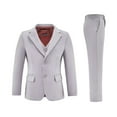 thumbnail image 2 of Boys' Suit Boys Suits Fit 3 Piece Blazer Waistcoat Pants Shawl Lapel Suits Set Beige Kid for Party Wedding Size 4T, 2 of 4