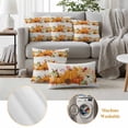 thumbnail image 6 of Orange Fall Outdoor Waterproof Pillow Covers, Thanksgiving Botanical Vintage Decorative Square Throw Pillowcase Sofa Cushion Sham for Patio/Couch/Chair, 20"x20" 2 Pack, 6 of 8