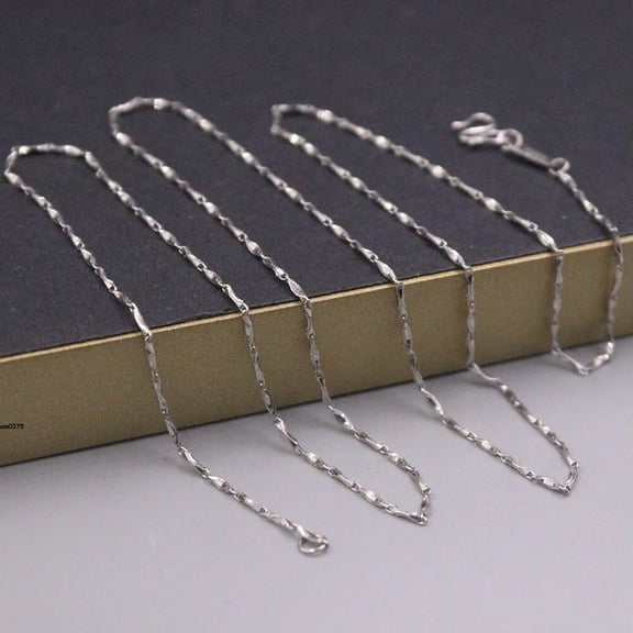 K-KED Real Pt950 Platinum 950 Chain Men Women Yuanbao Link Necklace 5.3g 22inch