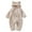 a-Beige, variant on Otqutp Baby Warm Hooded Footie Jumpsuit Girls Boys Cute Solid Long Sleeves Cute Bear Ears Footed Hooded Zipper Romper Sleeper Pajamas Outfits(a-Beige,0-3 Months)