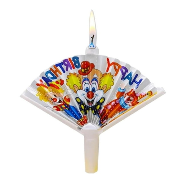 Reusable Novelty Fan Birthday Candle Surprise Clown Birthday Candles Fan Wishing Candle Birthday Candles For Cake Fun Birthday Candles For Cake Reusable Birthday Candle