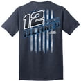 thumbnail image 3 of Men's Team Penske Heather Navy Ryan Blaney Flag Tri-Blend T-Shirt, 3 of 3