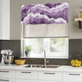 thumbnail image 4 of Purple Ombre Curtain Valances for Windows, Kitchen Valance Window Treatments Panel 2 Pack, Modern Geometric Moire Abstract Art Rod Pocket Short Curtains for Bathroom Bedroom 60 x 18 Inch, 4 of 8