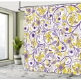 thumbnail image 4 of Ambesonne Vintage Shower Curtain, Leafy Oriental Scroll Print, 69"Wx70"L, Yellow Quartz, 4 of 4