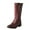 Wine, variant on PEASKJP Women's Heeled Mid-Calf Boots Mid Calf Chunky Heels Patent Leather Boots,Green 42