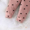 thumbnail image 7 of vdgthytj Baby Girls Clothes Toddler Outfits Fall Ribbed Heart Printed Long Sleeve Tops and Pants 2 Piece Matching Set, 7 of 7