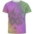 thumbnail image 1 of Mardi Gras Party Mask Distressed Grunge Flag Men's Soft T-Shirt Heather White SM, 1 of 2