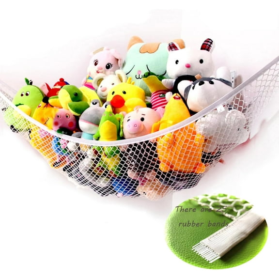 Stuffed Animal Hammock Corner Storage Net, Teddy Bear Hammock, 4cm Wide Thickened Rubber Band of Toy Net, 75 x59 x59 in super large