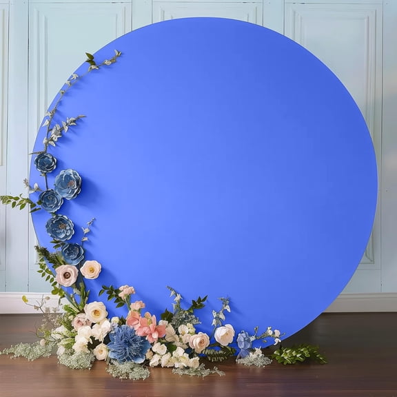 7.2FT Royal Blue Round Backdrop Cover for 5 to 7.2ft Circle Arch Stand -  Round Arch Cover Circle Backdrop Cover for Birthday, Wedding Arch,  Shower Photography Background Party Decor