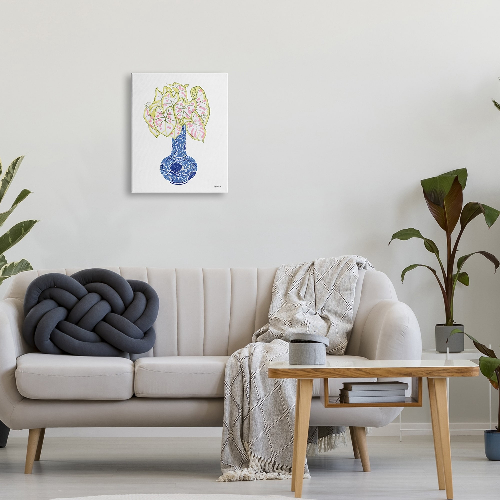 Stupell Industries Chinese Caladium Ginger House Plant Tall Neck Vase,36 x 48, Design by Stellar Design Studio