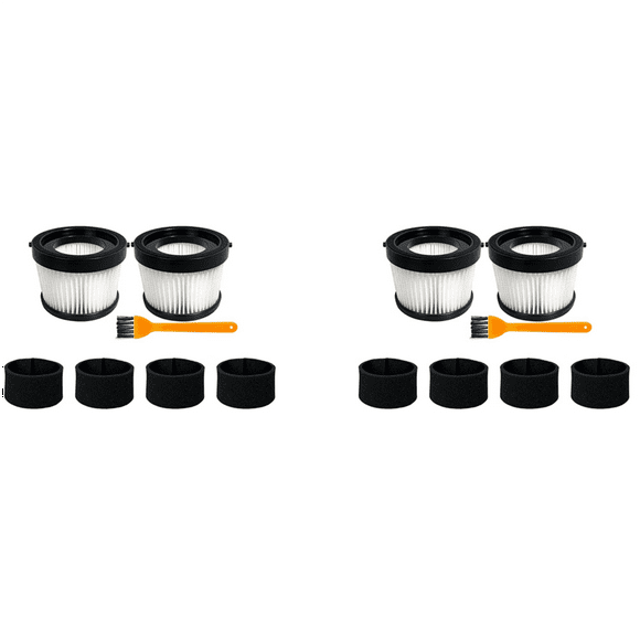 4Pcs DCV5011H HEPA Filter for DCV501HB Cordless Handheld Vacuum, with 8 Foam Sleeve Filters & 2 Brush
