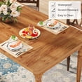 thumbnail image 5 of Tribesigns 63-inch Farmhouse Dining Table for 4-6 People, Kitchen Table with Solid Wood Turned Legs, Oak, 5 of 7