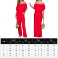 thumbnail image 2 of Mono Largo Mameluco Mono de verano a la moda para mujer con volantes y hombros descubiertos para el trabajo (rojo XL) Ygjytge para Mujer Rojo T 3EG, 2 of 8
