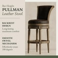 thumbnail image 3 of Maven Lane Pullman Bar Stool in Walnut Finish with Marksman Saddle Vegan Leather, 3 of 7