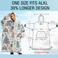 thumbnail image 4 of Oversized Wearable Blanket Hoodie,White Princess Castle Pattern Sherpa Blanket Hoodie with Super Pockets,Super Warm Fuzzy Pullover for Women & Men, 4 of 6