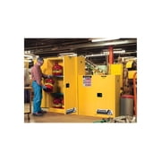 Justrite Flammable Liquid Cabinet 43 x 18 x 44 - 2 x Front Open Door(s) - Fire Resistant - Yellow - Steel