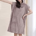 thumbnail image 4 of Rohuuque Women's Snap Robes Sleeveless Housecoat Lightweight Bathrobes Plush Fleece Robe Casual Nightgown with Pockets Khaki, 4 of 5