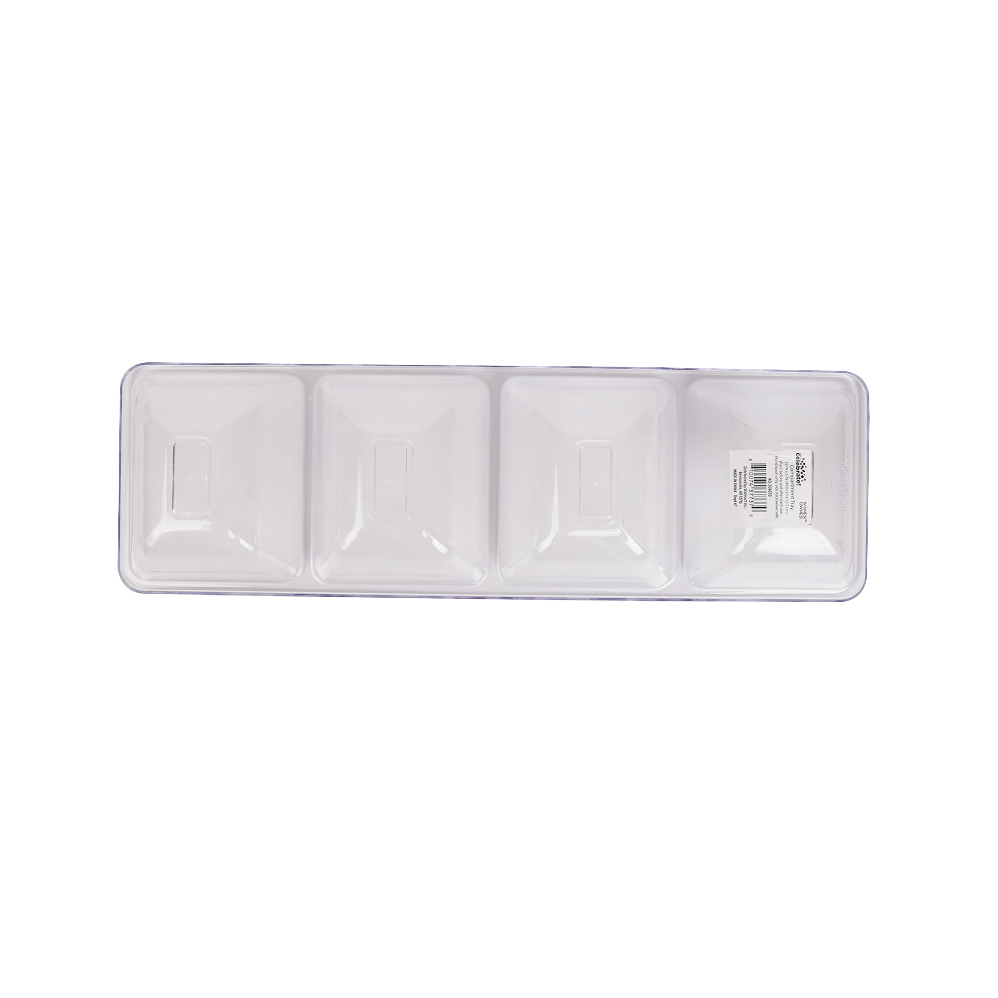 Way to Celebrate 16 inch Clear Compartment Tray, 4 Compartments