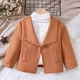 thumbnail image 5 of Gibobby Chaqueta de invierno para niñosAbrigo cálido informal para niñas, otoño e invierno, solapa grande, corto, Color sólido, informal, para niños medi(Marrón, 4-5 Años), 5 of 5