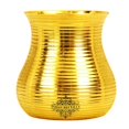 thumbnail image 2 of Pure Brass Glass Tumbler With Curved Lining Design Set Of 2 - Gold, 350ml Each | Drinkware & Tableware, Jug For Serving & Drinking Water Tableware - Hand Made, Easy To Carry, Easy To Clean, 2 of 5
