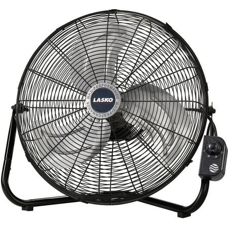 Lasko 20" High Velocity Floor Fan with QuickMount in Black