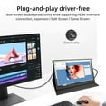 thumbnail image 6 of 11.6" Ultra-Slim Portable Touchscreen Monitor 1920×1200 FHD IPS LCD Display 100% sRGB USB-C HDMI Second Touch Screen for Laptop PC Mac Phone Xbox PS4 Switch Built-in Speakers & Protective Cover, 6 of 8