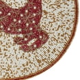 thumbnail image 5 of Be A Deer Bead Embroidered PlacematColor: Cream & RedSize: 13.5" RoundSet of 2, 5 of 10
