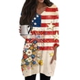 thumbnail image 2 of JoveMarine Women's V-Neck 3/4 Sleeve Tunic Top with Pockets Independence Day Printed Mid-Length Blouse Casual Summer Shirt for Patriotic Holiday Daily Wear Multicolor M, 2 of 7