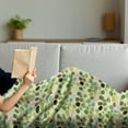 thumbnail image 3 of Abstract Soft Flannel Fleece Throw Blanket, Continuous Random Dots Brush Strokes on Pastel Background Pattern, Cozy Plush for Indoor and Outdoor Use, 70" x 90", Pastel Green Multicolor, by Ambesonne, 3 of 5