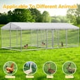thumbnail image 4 of YOKWOK 20x10ft Outdoor Dog Kennel for 2 Dogs, Heavy Duty Dog Enclosure with Waterproof UV-Resistant Cover, Galvanized Steel Frame and Security Lock, Dog Kennel Outdoor for Backyard Farm Use, 4 of 7