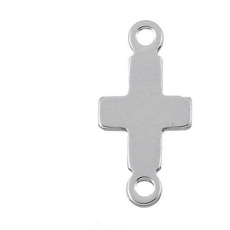 - 5pcs Wholesale Stainless Steel Cross Charms Blank Connectors Findings 18.5x9mm