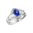 thumbnail image 4 of RYLOS Rings for Women 14K White Gold Swirl Ring with 7X5MM Oval Gemstone &  Diamond Ring Blue Star Sapphire Jewelry Size 9, 4 of 8