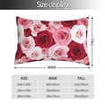 thumbnail image 2 of Honeii Rose Print Pillow Cases,Plush Throw Pillow Covers,Decorative Pillowcase for Sofa, Couch, Living Room-14"x20", 2 of 6