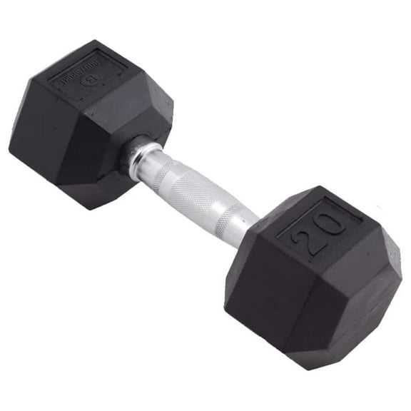 Rubber Encased Hex Dumbbell Weight, Single – Dumbbells for Exercises – Strength Training Equipment – Home Gym Accessories – Weight Training