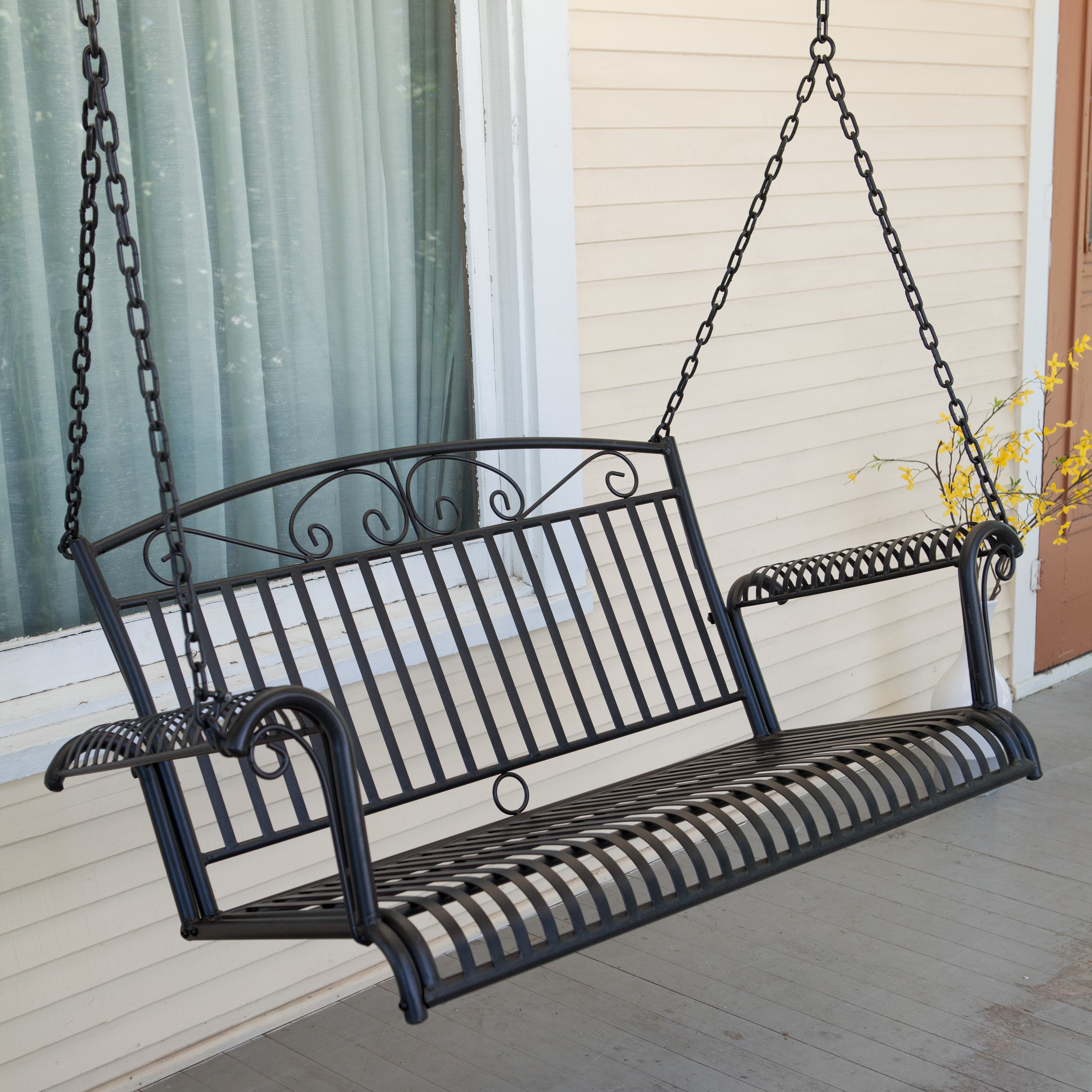 International Caravan Tropico Wrought Iron 4-ft. Porch Swing by Intl. Caravan/Golden Needle