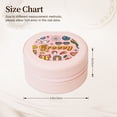thumbnail image 2 of Yiaed Retro 70s Hippie Print Travel Jewelry Case Bridesmaid Gift Boxes Jewelry Travel Organizer Small Round Jewelry Box Mini Storage-Pink, 2 of 7