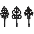 thumbnail image 2 of PYYNA-Set of 3 Rustic Decorative Wall Hooks 8” | Victorian Shabby Chic Fleur De Lis Antique Towel Hooks for Hanging | Gothic Cast Iron Farmhouse Indoor Outdoor Key, Dog Leash, & Towel Hanger, 2 of 3