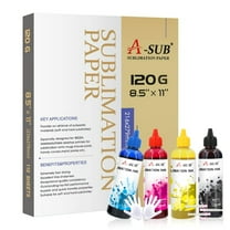 Bundle A-SUB Sublimation Paper 8.5x11 110 Sheets 120g   4x120ml A-SUB Sublimation Ink Compatible with Epson ET-2400 ET-2720 ET-2760 ET-2800 ET-2803 ET-4800 4760 2850 2750 etc