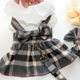 thumbnail image 5 of Dog Harness Dress with Leash Set, Princess Dog Dress for Small Dog Girl,Fashion Simple Plaid Puppy Dresses with D Ring,x-Small, 5 of 11