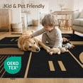 thumbnail image 4 of ODIKA 6'x9' Washable Area Rug Black Gold Geometric Design Elegant Abstract with Artistic Borders for Queen Size Bedroom, Under Bed, Master Suite, Easy Care, Non-Shedding, 4 of 7