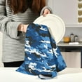 thumbnail image 6 of GZHJMY 1 Pack Camouflage Blue Kitchen Towels, Soft Highly Absorbent Dish Towels Reusable Tea Towels Set, 28"x 18", 6 of 7