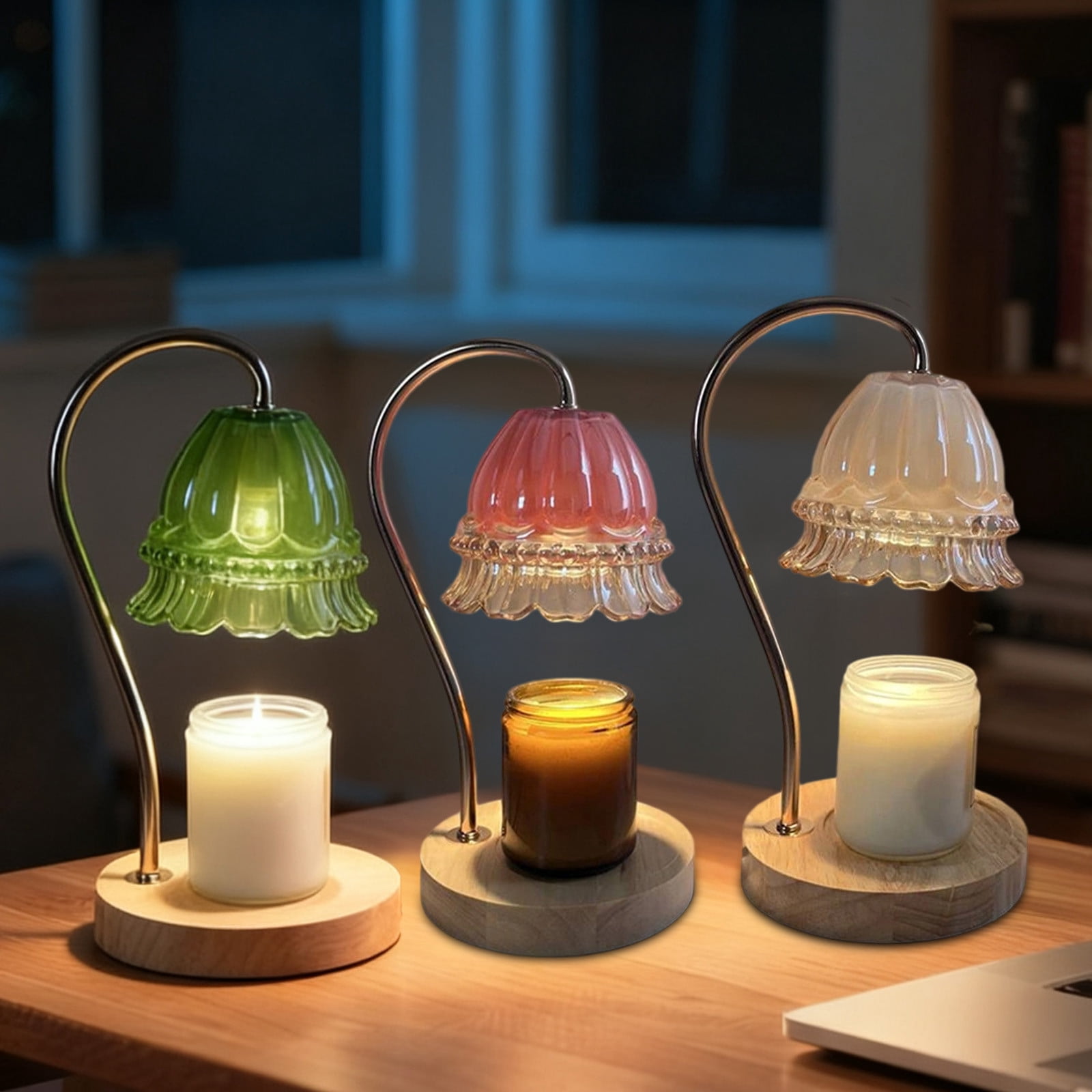 Lampe Chauffe-bougie électrique Avec Minuterie - 4 Niveaux De Luminosité, Hauteur Réglable, 2 Ampoules Incluses