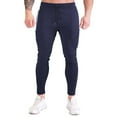 thumbnail image 2 of Pantalones largos para hombre, lisos, informales, con cintura elástica y bolsillos, deportivos, 2 of 6