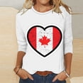 thumbnail image 2 of KIHOUT T-Shirt Graphique Imprimé pour Femmes 4 Juillet Manches 3/4 Col Rond Été Rouge S, 2 of 3