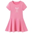 thumbnail image 1 of vigerkar Robes pour Petites Filles Coton Été Vacances Mignonne Robe Chat Manches Courtes (Rose, 10-11 Ans), 1 of 4