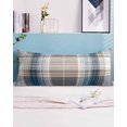 thumbnail image 2 of Blue Brown Plaid Body Pillow Covers, Modern Abstract Striped Gingham Checked Soft Bed Throw Pillowcases Breathable Cooling Long Lumbar Body Pillow Sham Cover for Bed Sofa 20''x54'', 2 of 7