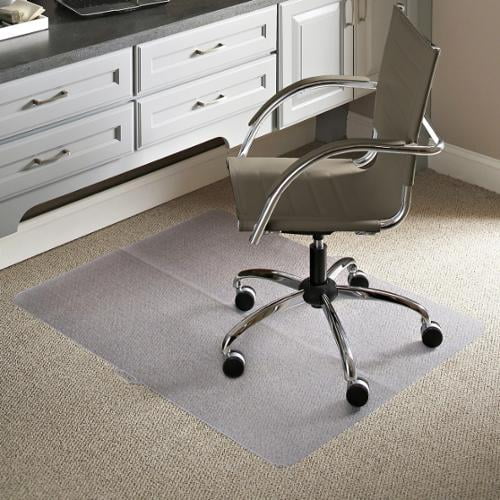 ES Robbins Foldable Chair Mats   Carpeted Floor   48" Length x 36" Width   Vinyl   Clear