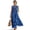 Blue Butterfly Flower, variant on Aztec Geometric Print Womens Summer Maxi Dress Linen-Like Tank Dress Crew Neck Sundress Soft Flowy Long Beach Dress with Pockets for Vacation Cruise, 4XL