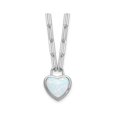 thumbnail image 1 of Lab Created Opal Heart Paperclip Pendant Necklace in Sterling Silver with Chain, 1 of 5